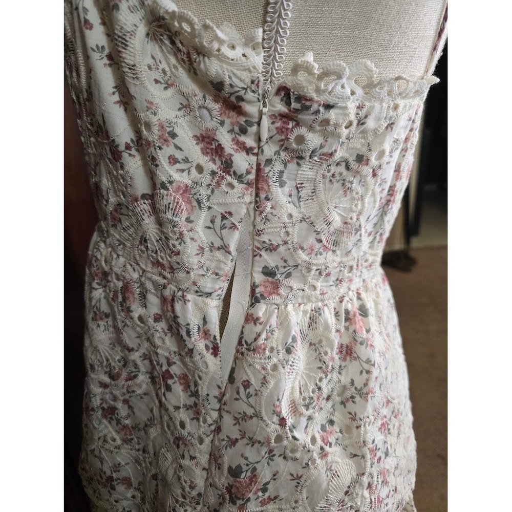 Altar'd State Floral Eyelet Mini Dress L Cottagecore Coquette - Picture 4 of 7